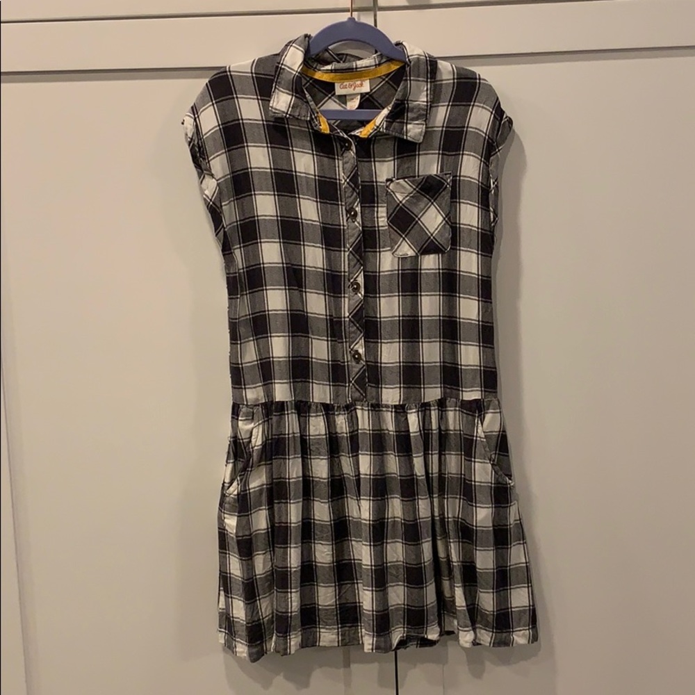 Black & White Plaid Shirtdress